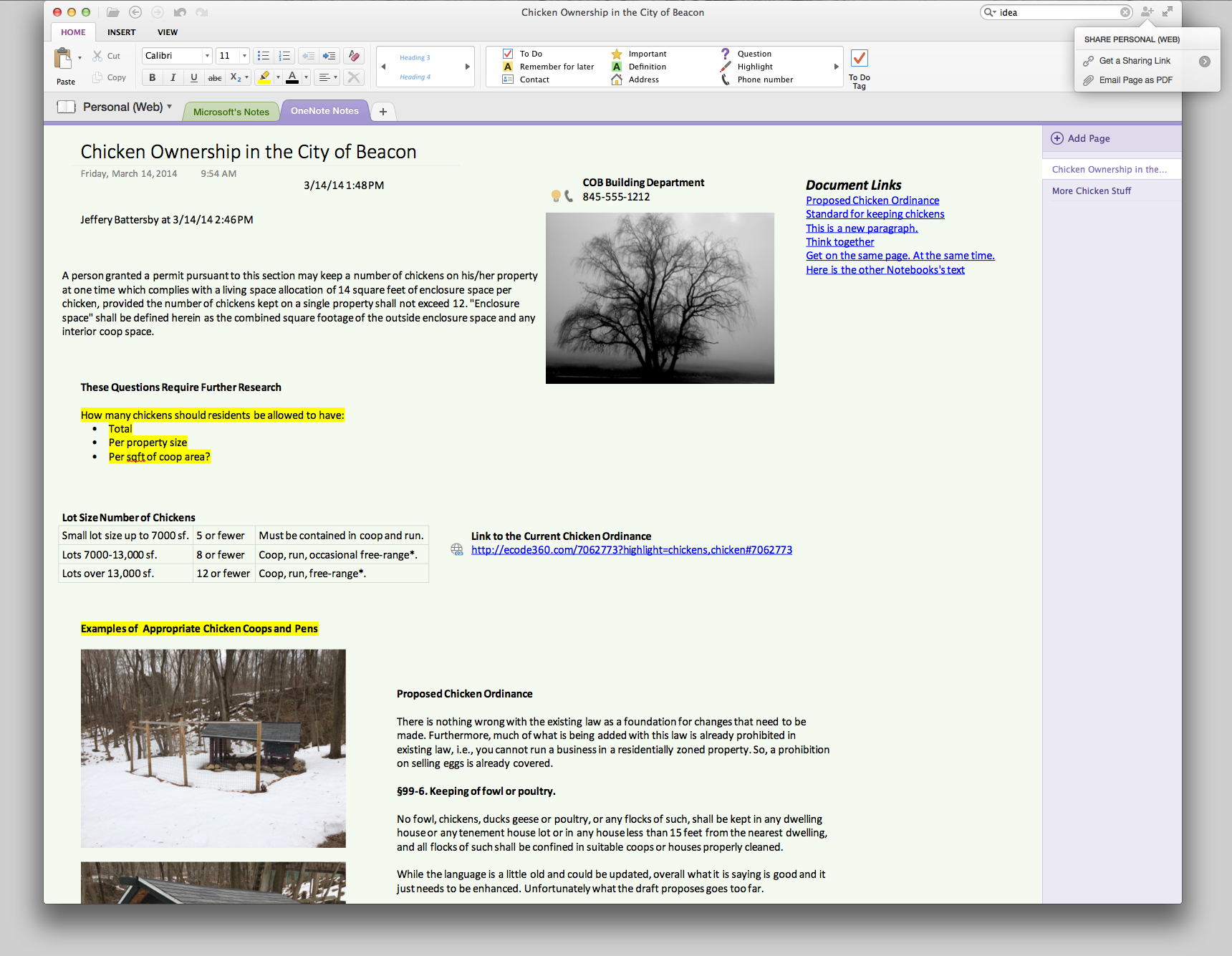 microsoft onenote for the mac sharing notes